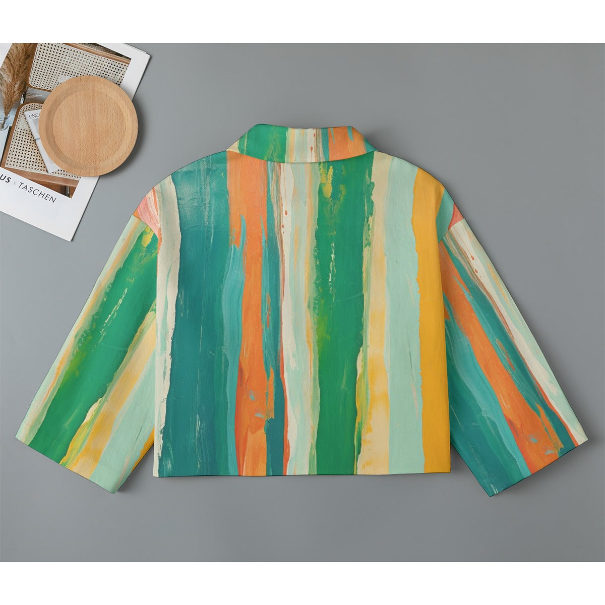 All-Over Print Women's Cropped Jacket | 245GSM Cotton