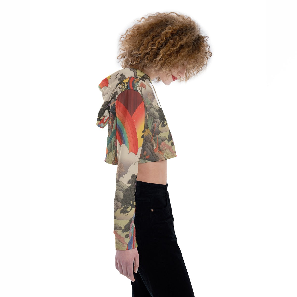 All-Over Print Women's Crop Top Hoodie
