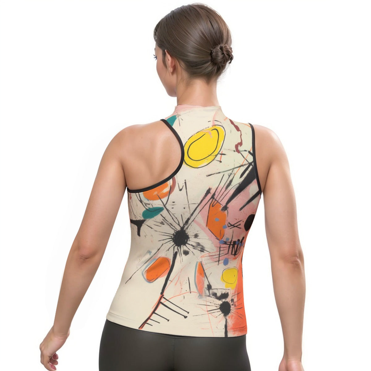All-Over Print Women's Halter Sleeveless Asymmetrical Tank Top