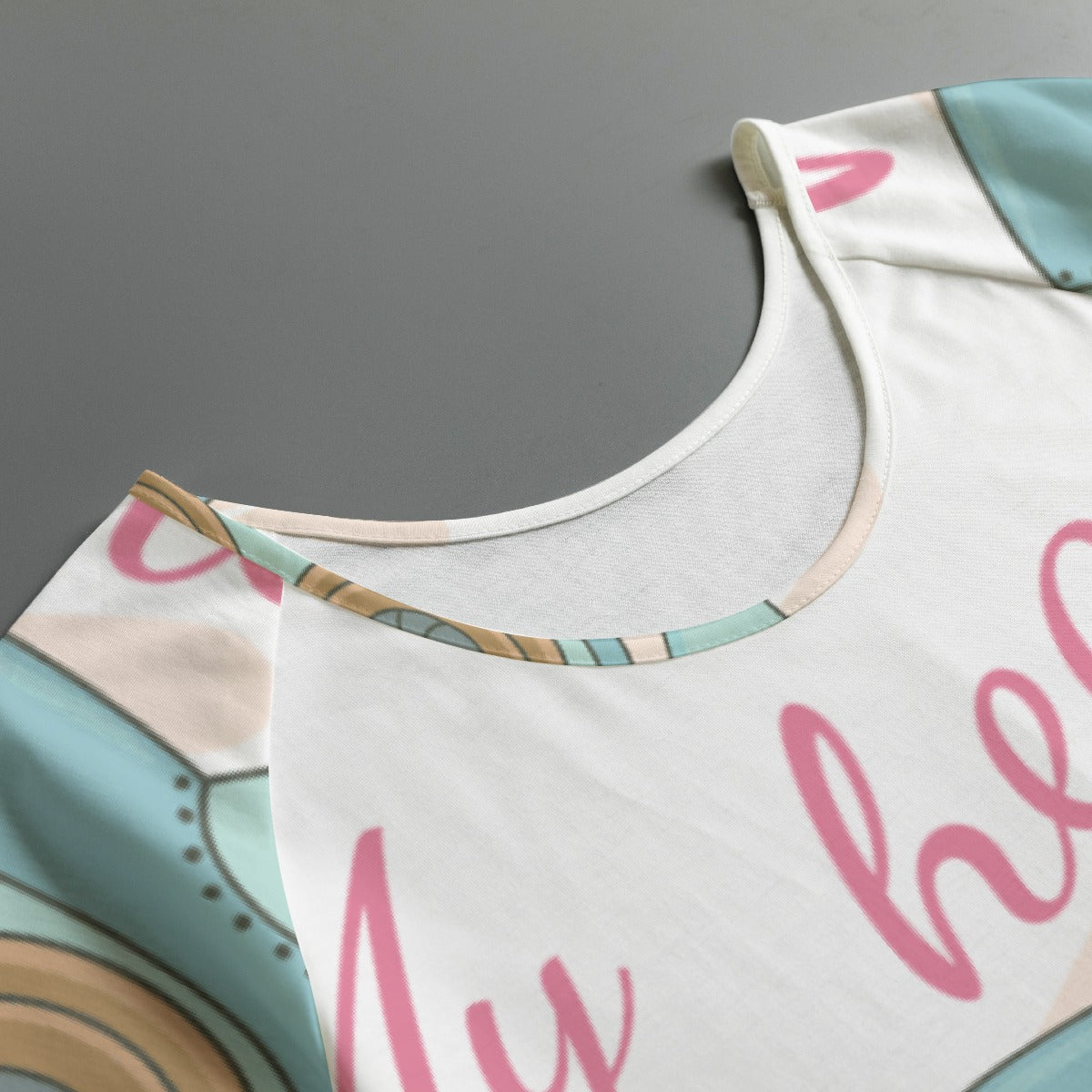 All-Over Print Women's Round Neck T-shirt With Raglan Sleeve