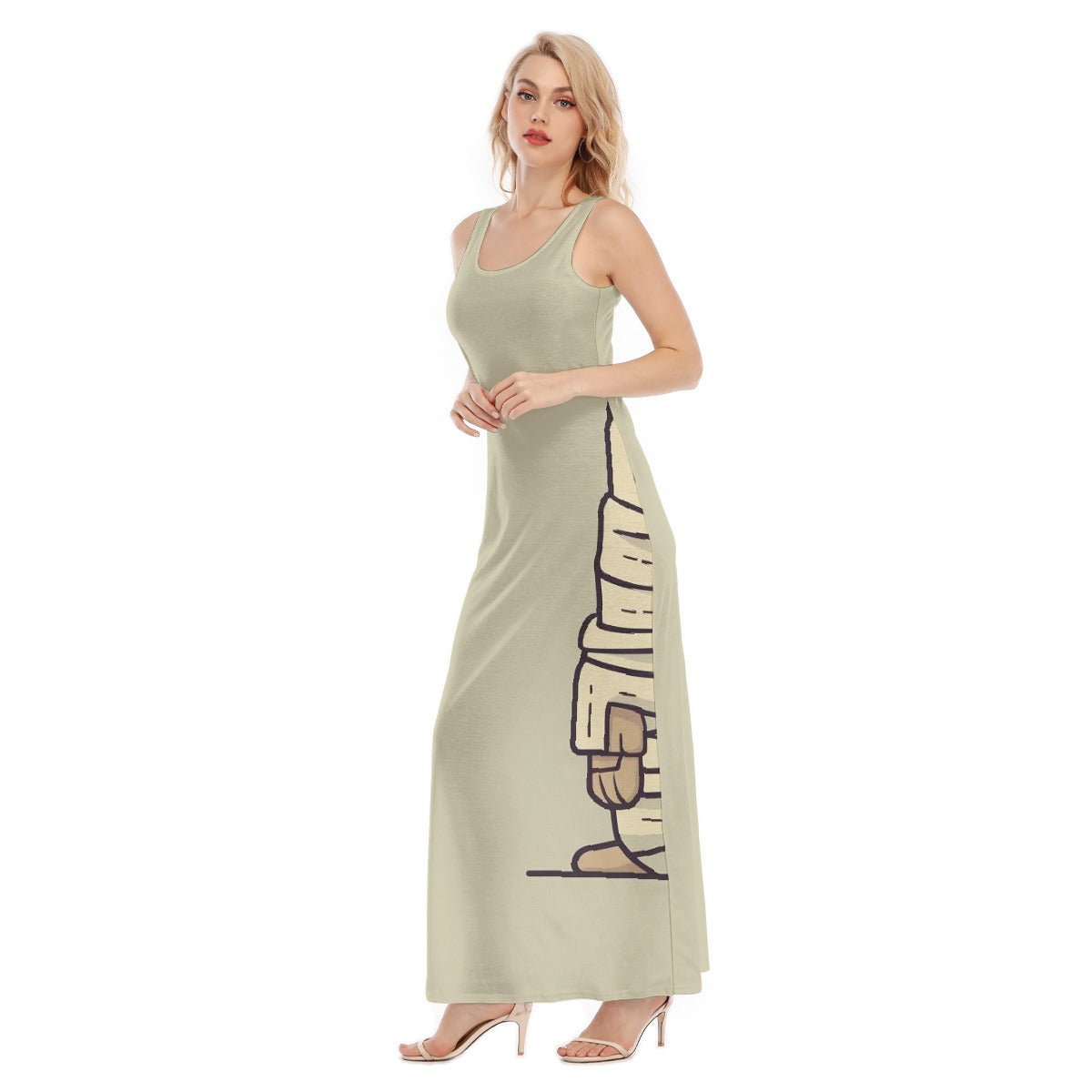 All-Over Print Women's Vest Dress | Length To Ankle