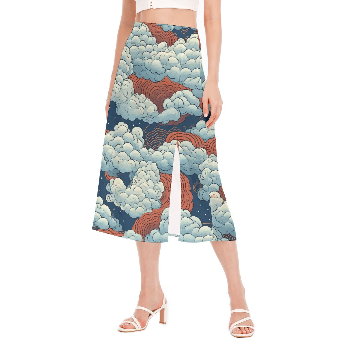 All-Over Print Women's High Slit Long Skirt