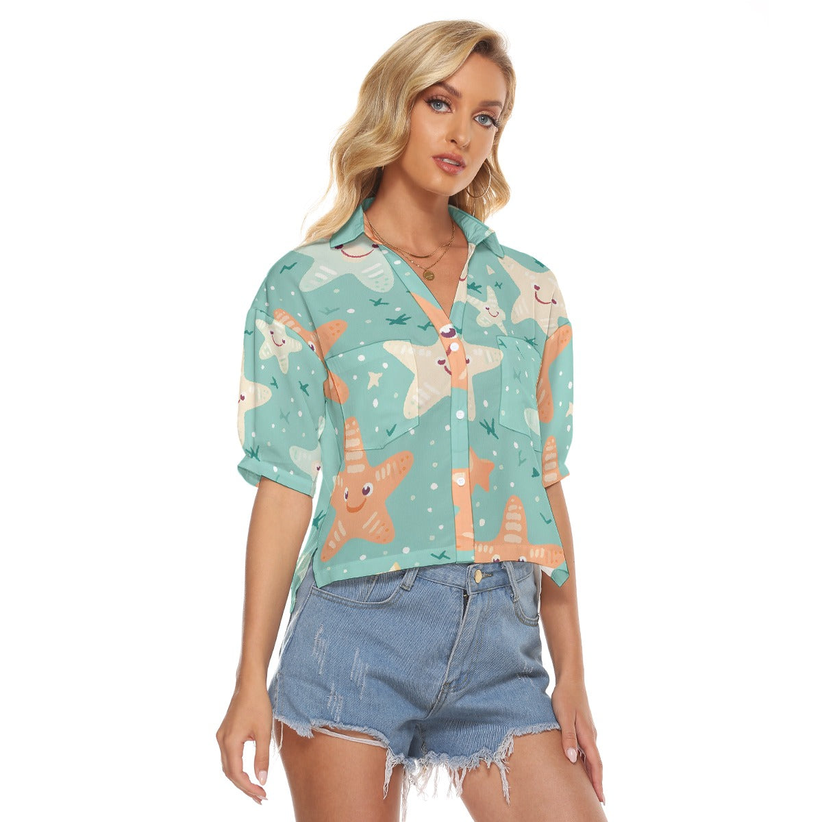 All-Over Print Women's V-neck Shirts