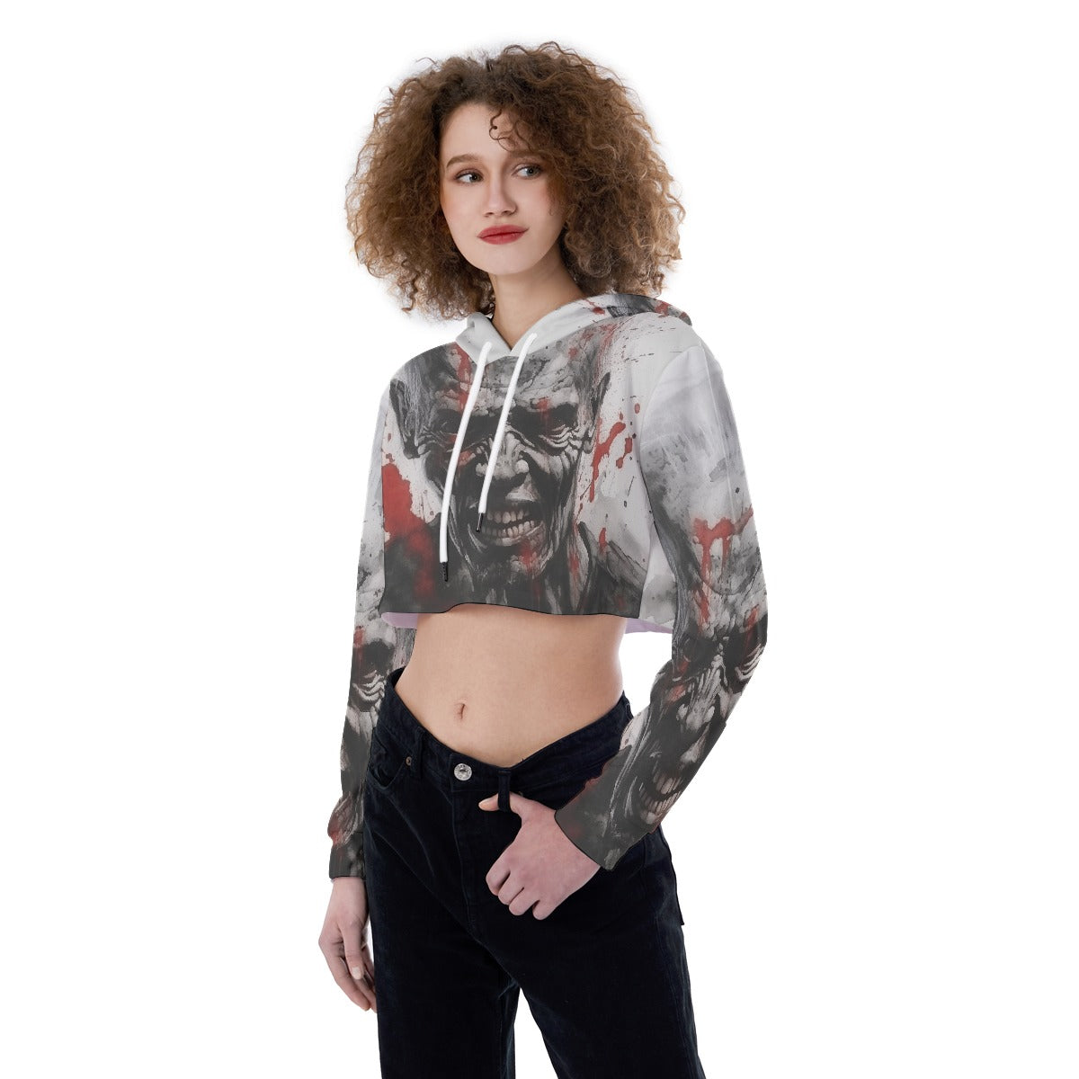 All-Over Print Women's Crop Top Hoodie