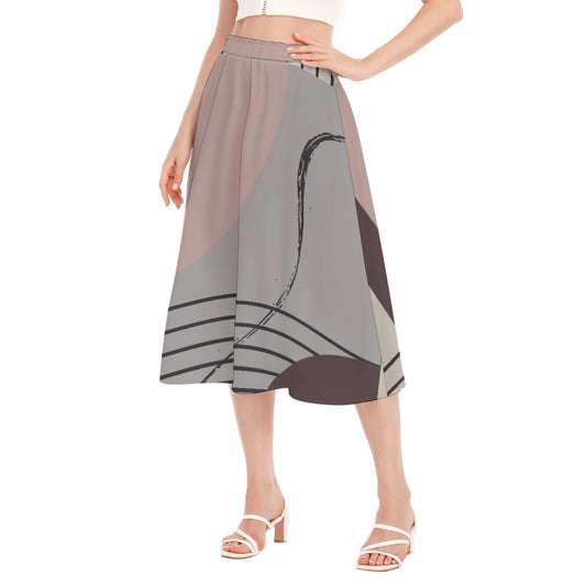 All-Over Print Women's Long Section Chiffon Skirt