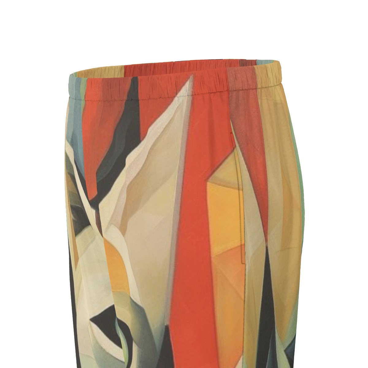 All-Over Print Women's Long Sleeve Pajama Set With Black Contrast Piping