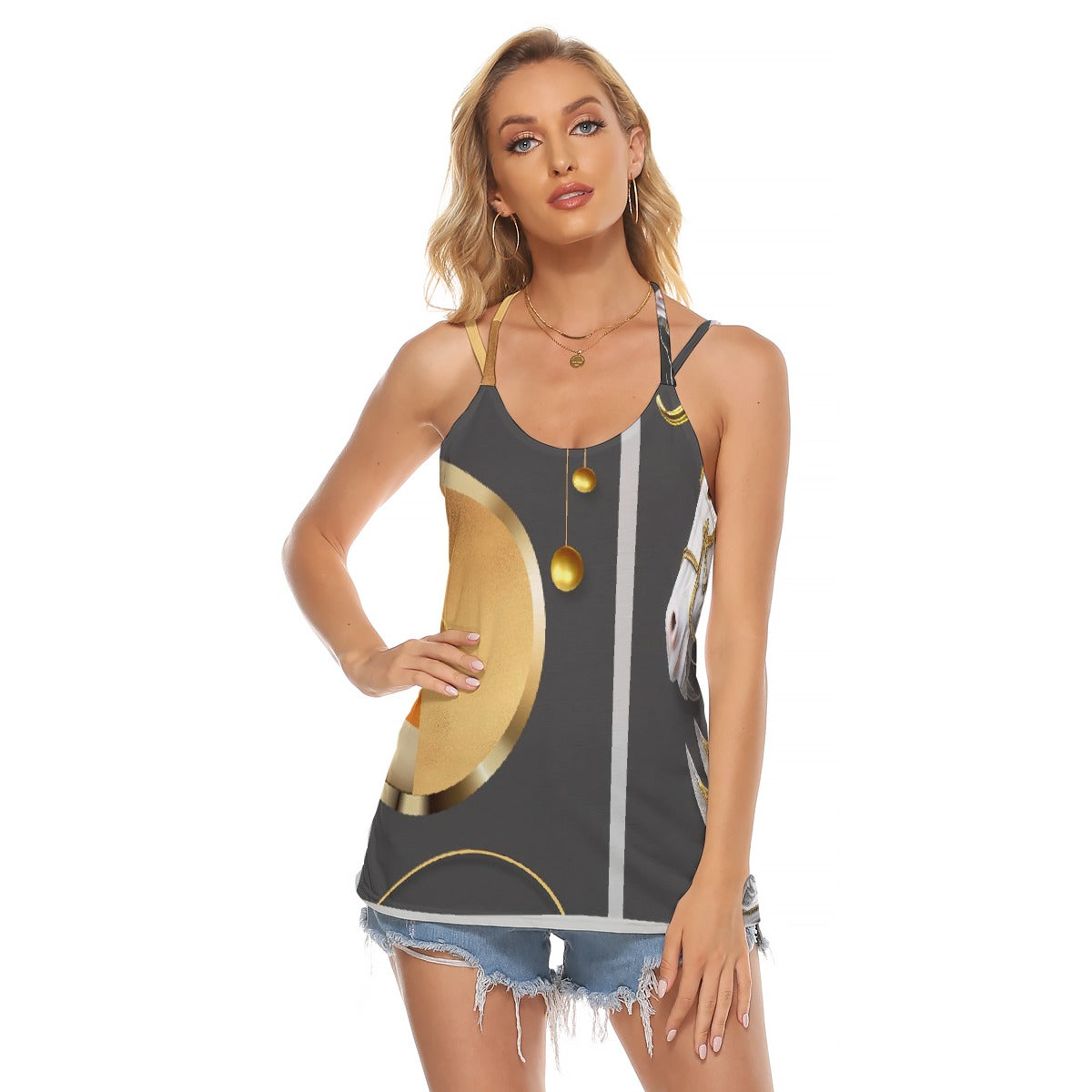 All-Over Print Women's Halter Top With Backless