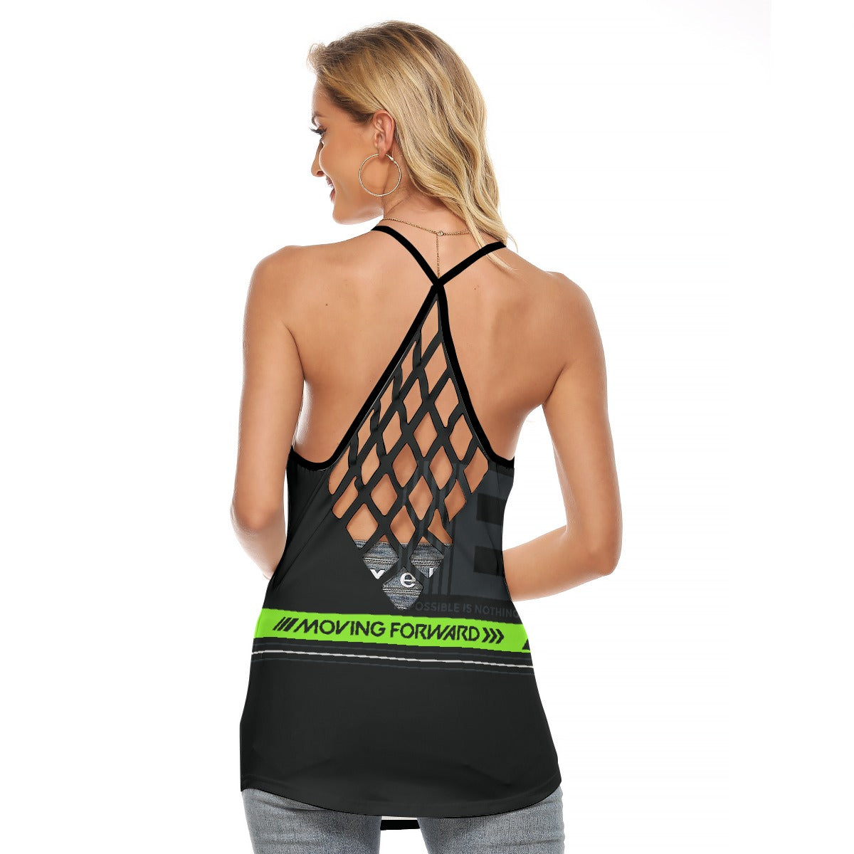 All-Over Print Women's Criss-Cross Open Back Tank Top