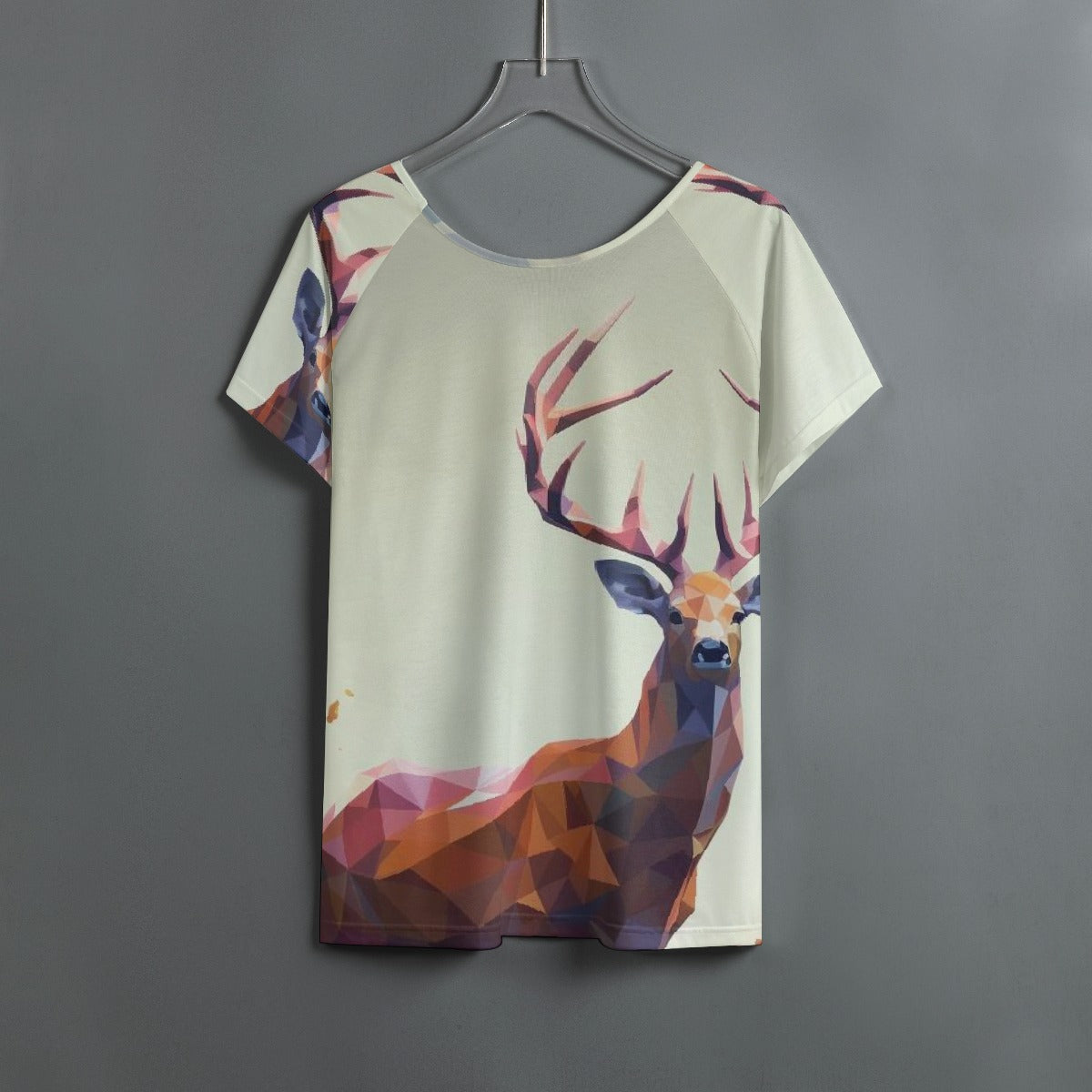 All-Over Print Women's Round Neck T-shirt With Raglan Sleeve