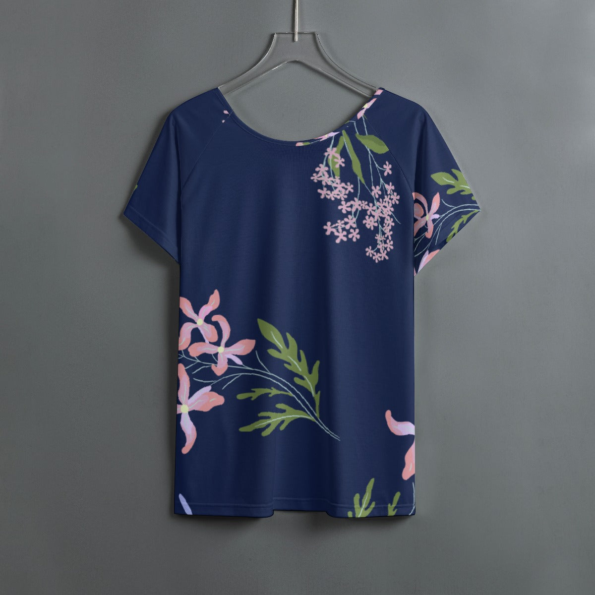 All-Over Print Women's Round Neck T-shirt With Raglan Sleeve