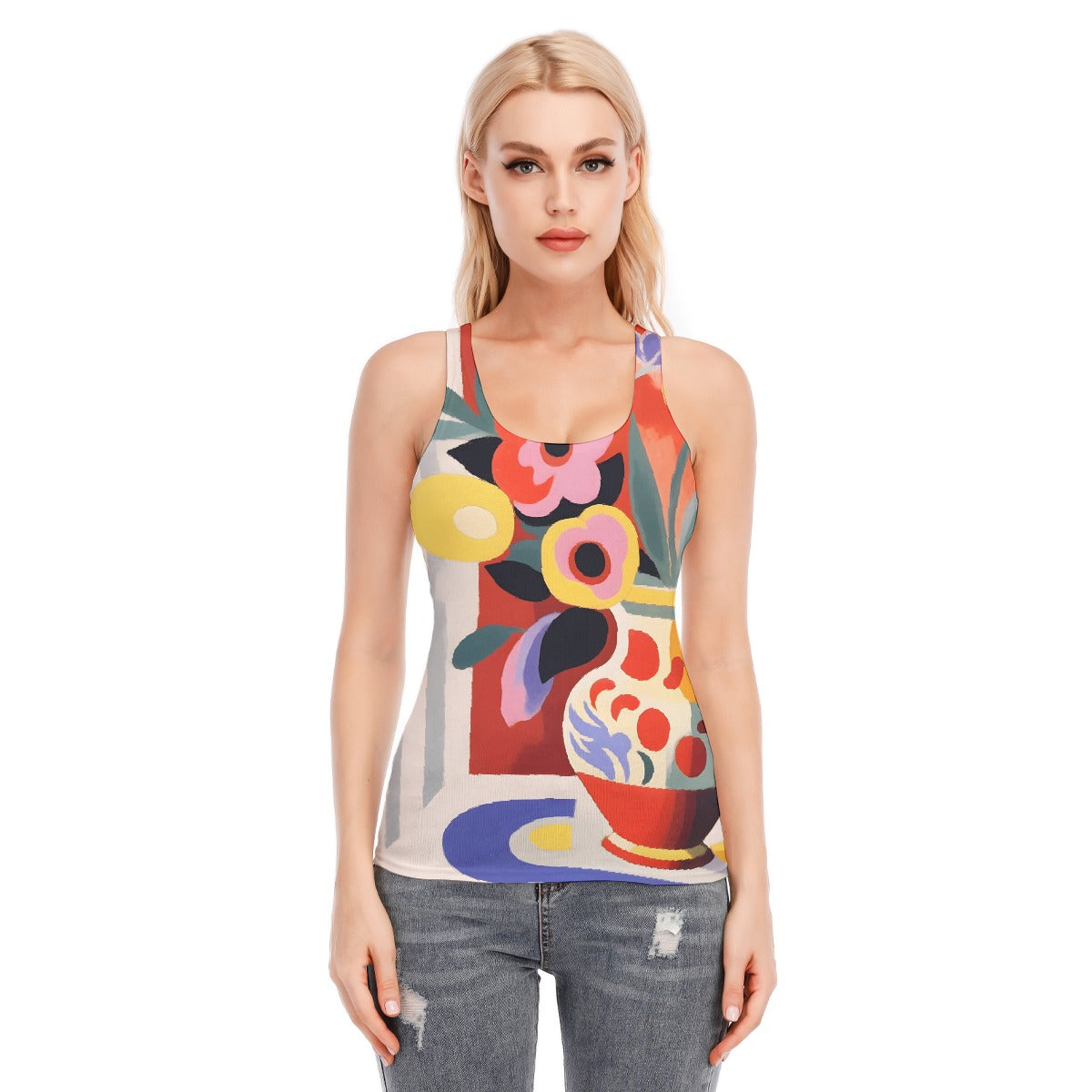 All-Over Print Women's Racer Vest | 190GSM Cotton