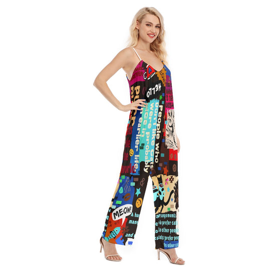 All-Over Print Women's Loose Cami Jumpsuit