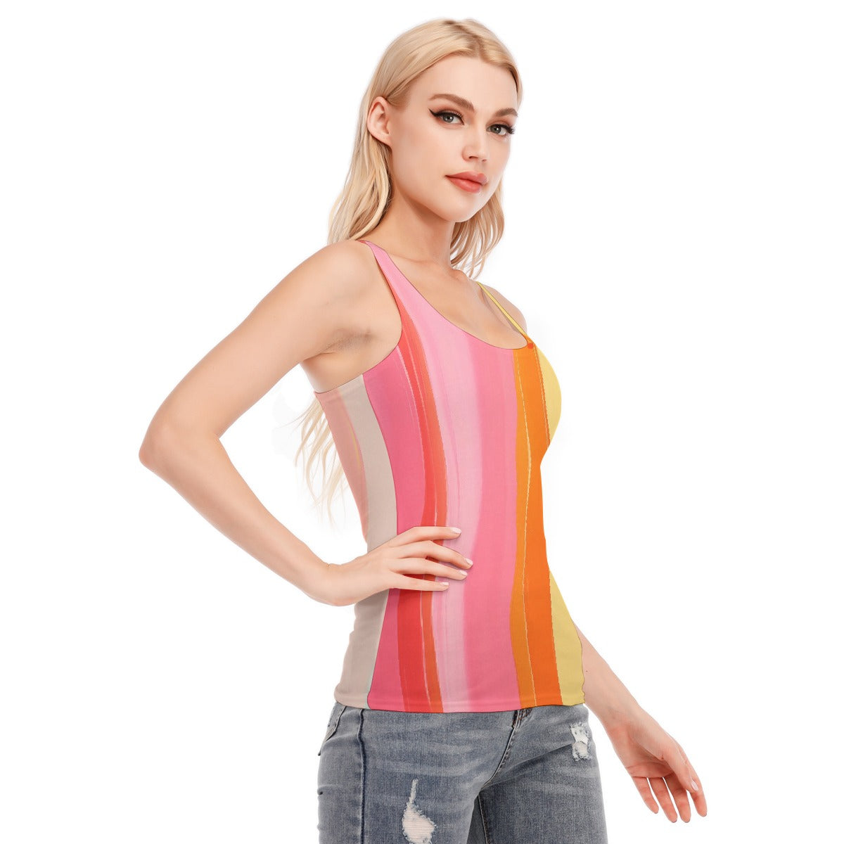 All-Over Print Women's Racer Vest | 190GSM Cotton