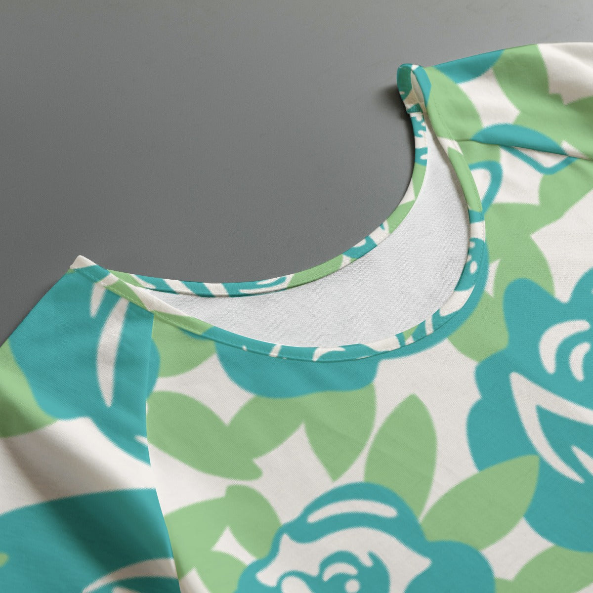 All-Over Print Women's Round Neck T-shirt With Raglan Sleeve