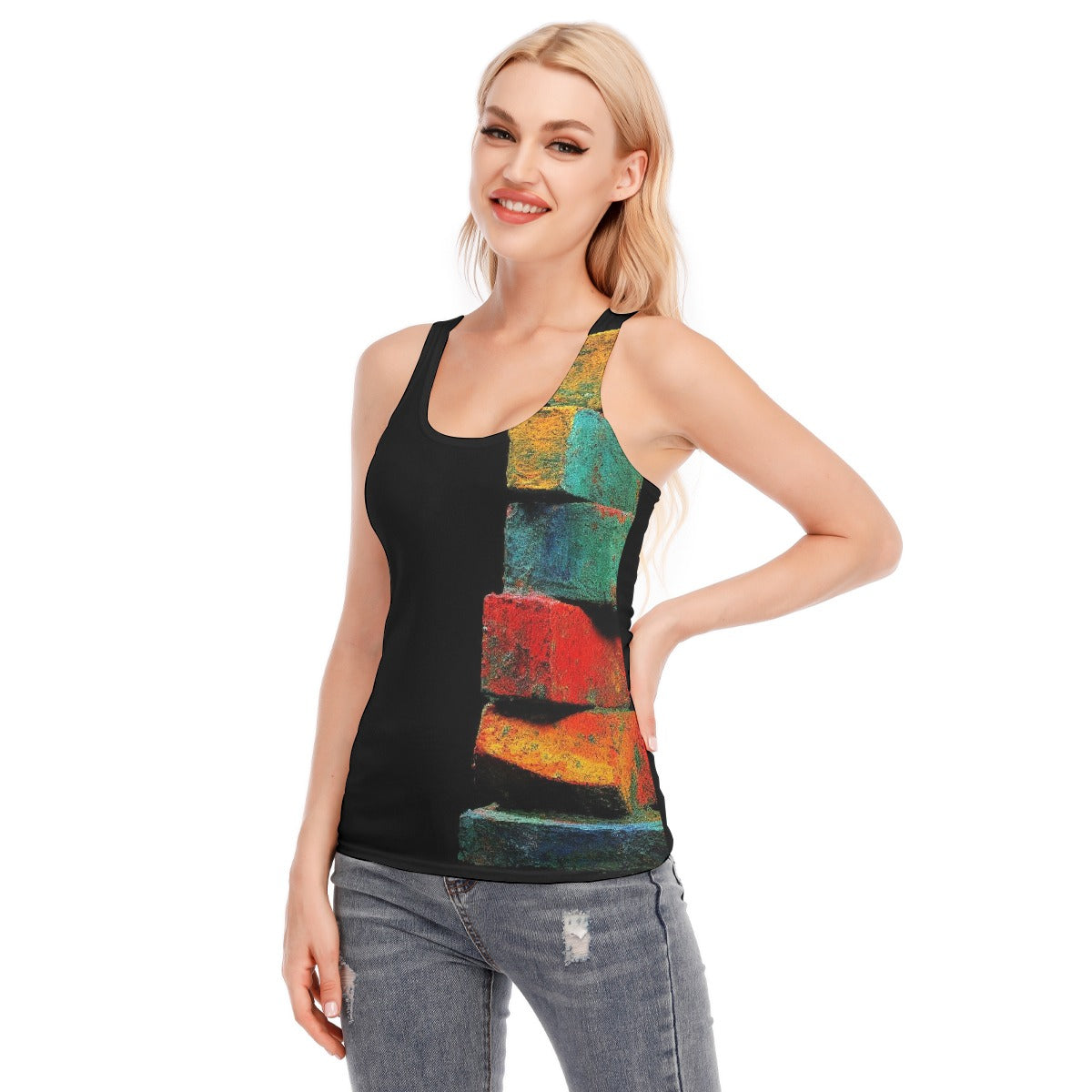 All-Over Print Women's Racer Vest | 190GSM Cotton
