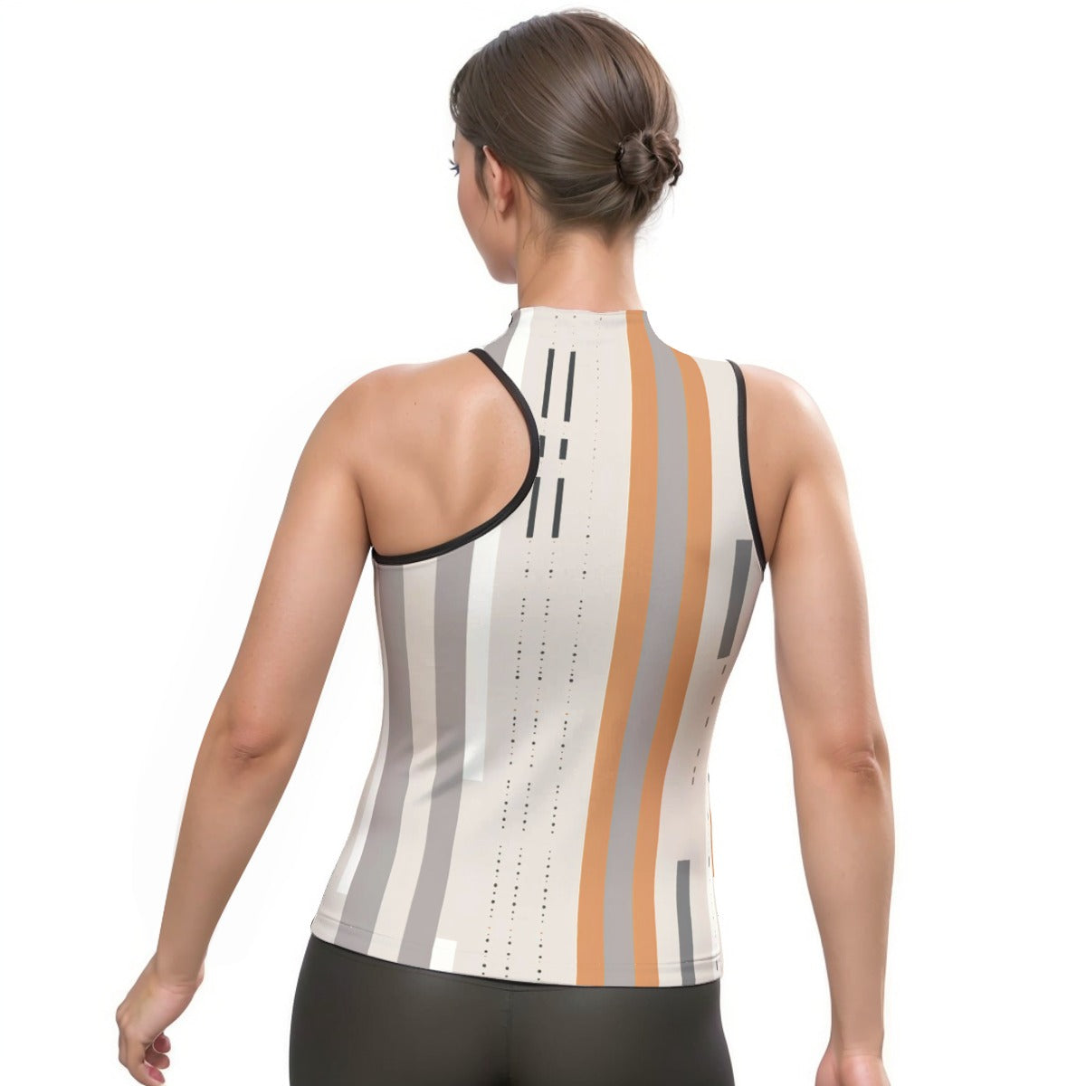 All-Over Print Women's Halter Sleeveless Asymmetrical Tank Top