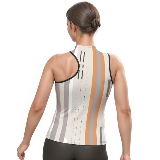 All-Over Print Women's Halter Sleeveless Asymmetrical Tank Top