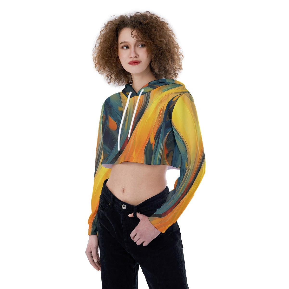 All-Over Print Women's Crop Top Hoodie
