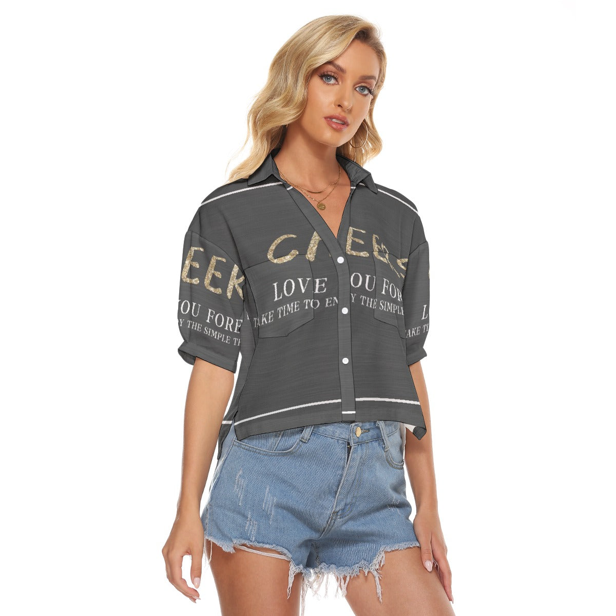 All-Over Print Women's V-neck Shirts