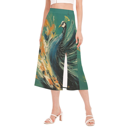 All-Over Print Women's High Slit Long Skirt