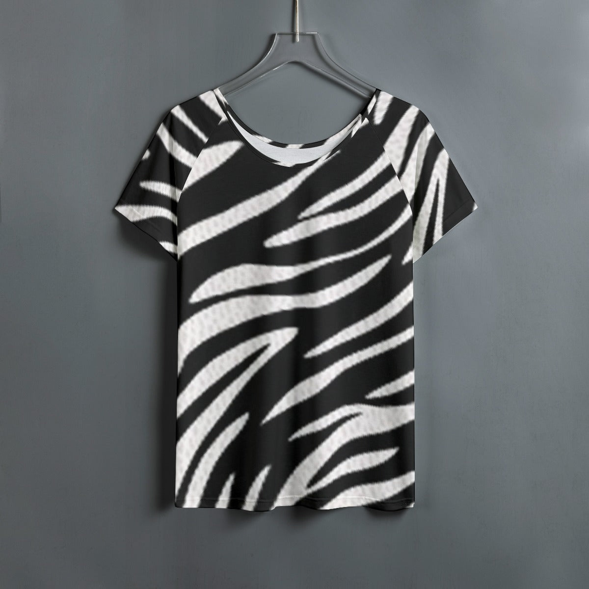 All-Over Print Women's Round Neck T-shirt With Raglan Sleeve