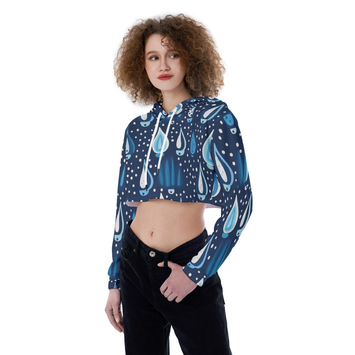 All-Over Print Women's Crop Top Hoodie