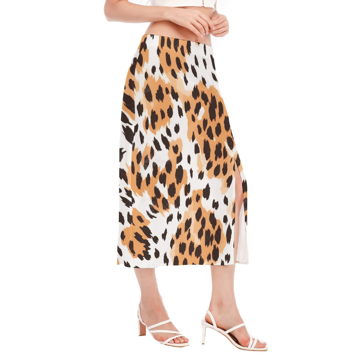 All-Over Print Women's High Slit Long Skirt
