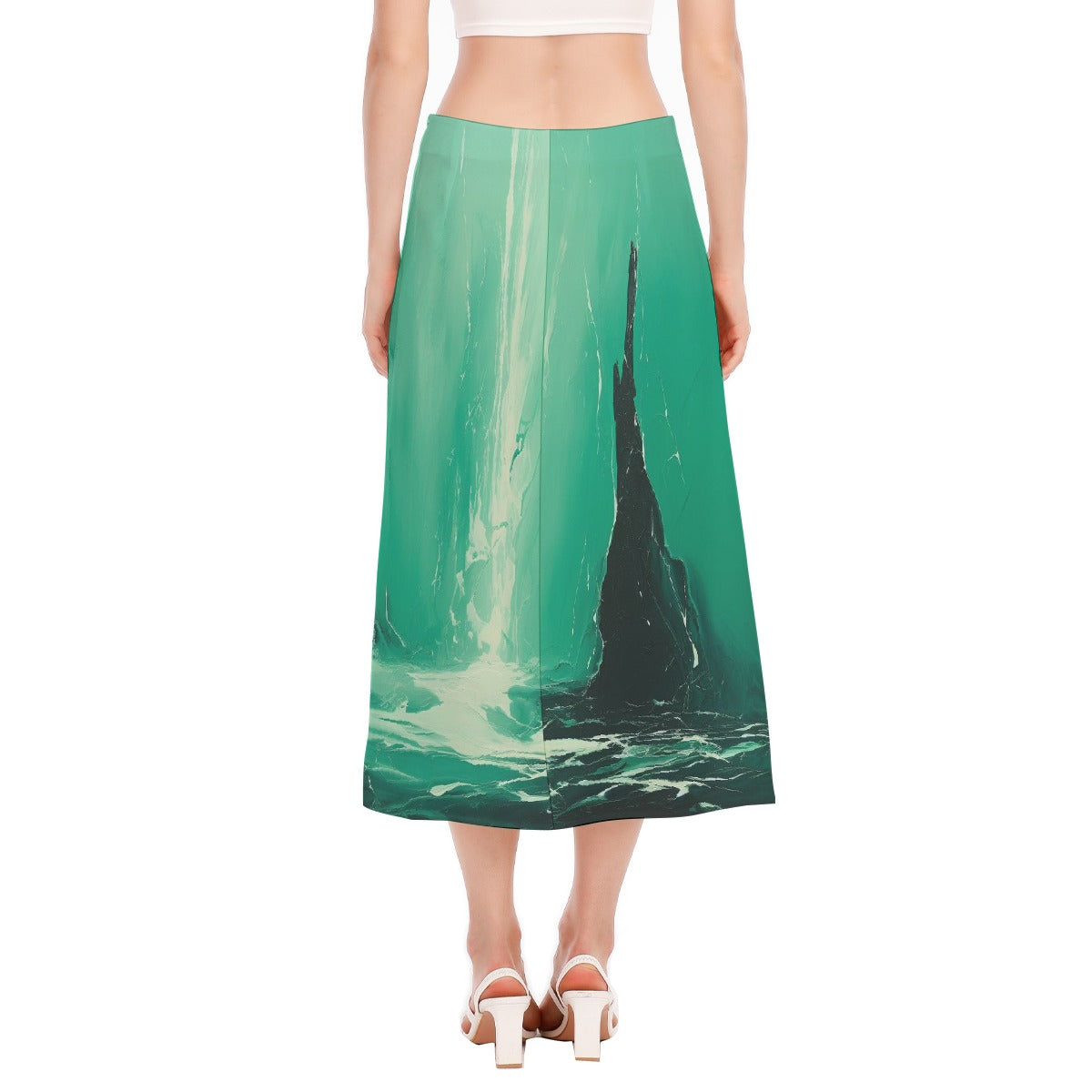 All-Over Print Women's High Slit Long Skirt