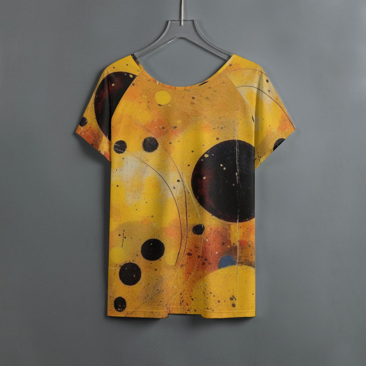 All-Over Print Women's Round Neck T-shirt With Raglan Sleeve