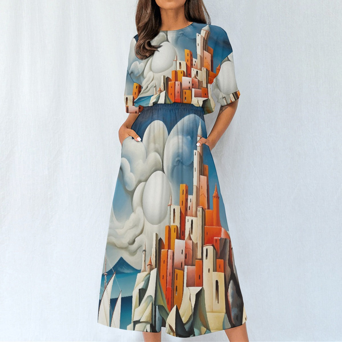 All-Over Print Women's Elastic Waist Dress