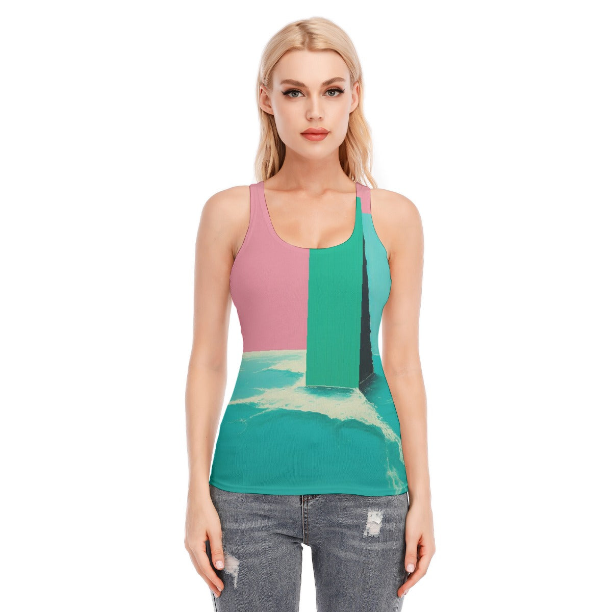 All-Over Print Women's Racer Vest | 190GSM Cotton