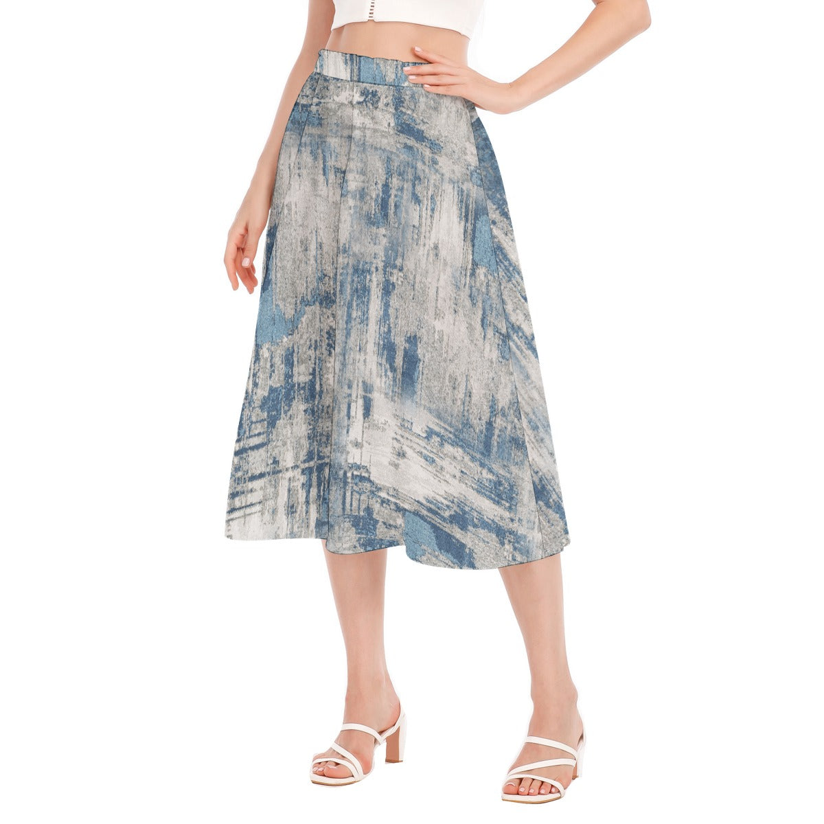 All-Over Print Women's Long Section Chiffon Skirt