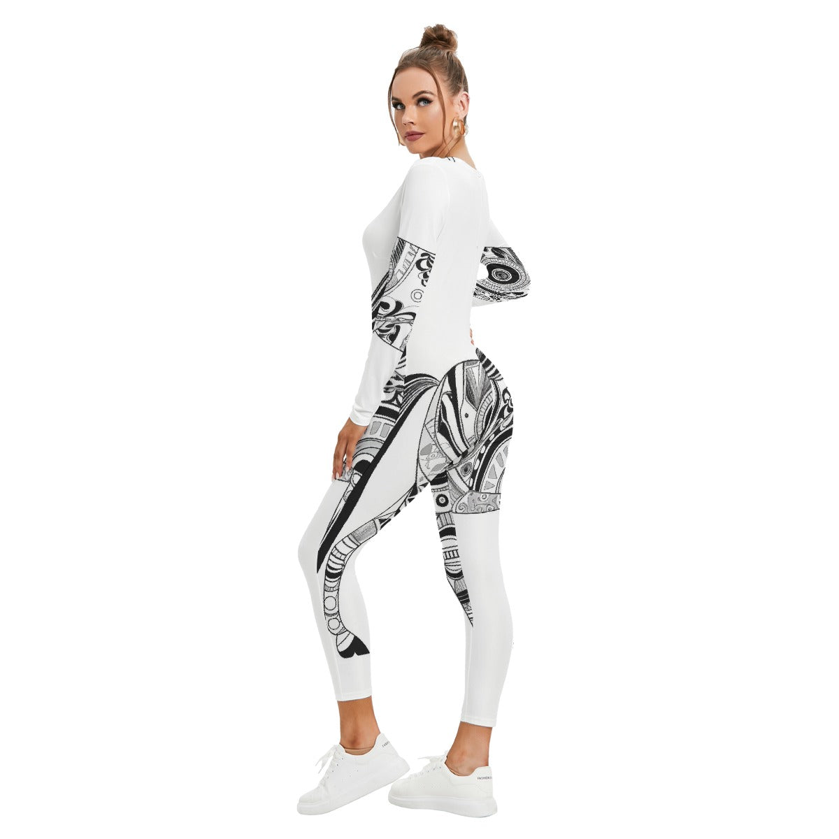 All-Over Print Women's Plunging Neck Jumpsuit