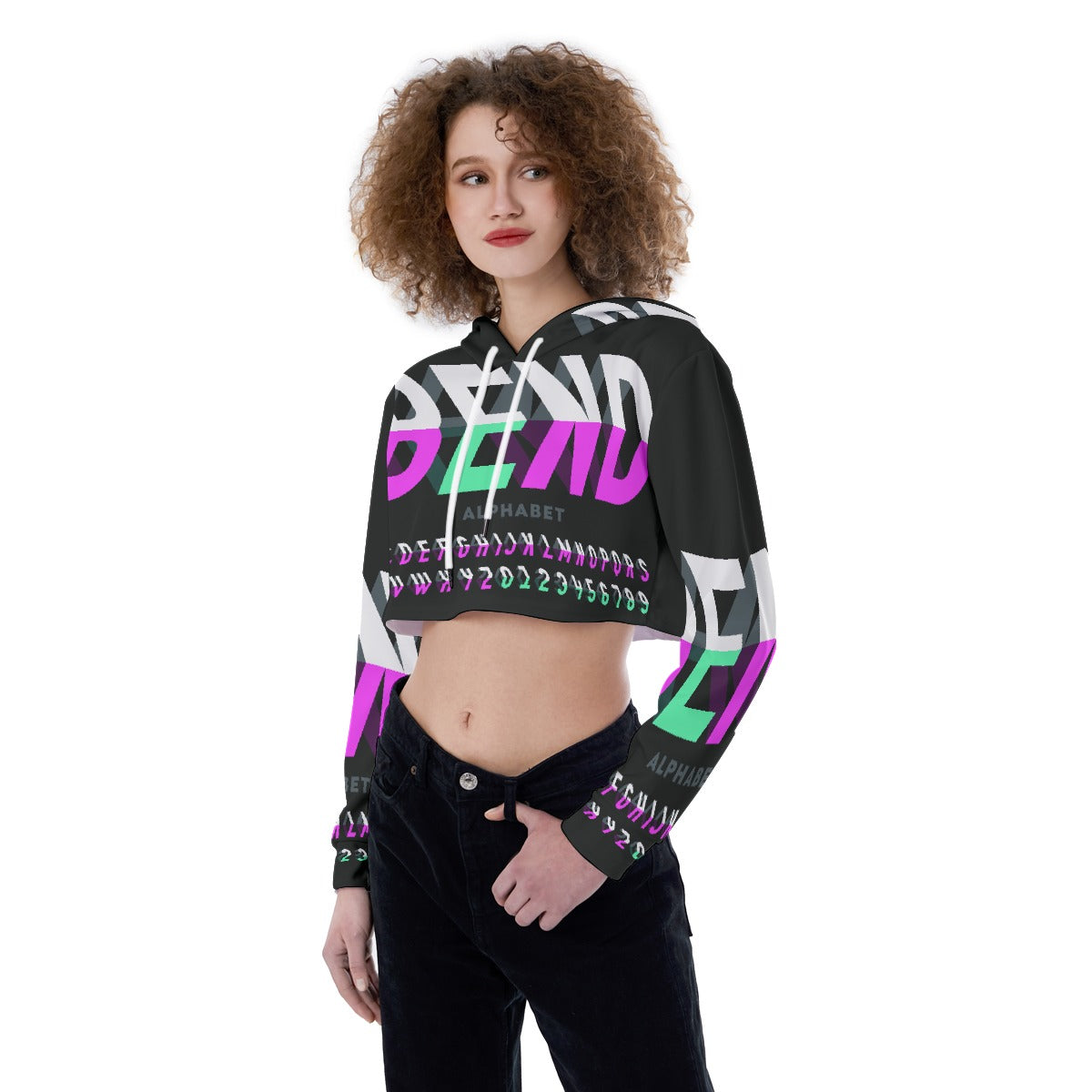 All-Over Print Women's Crop Top Hoodie