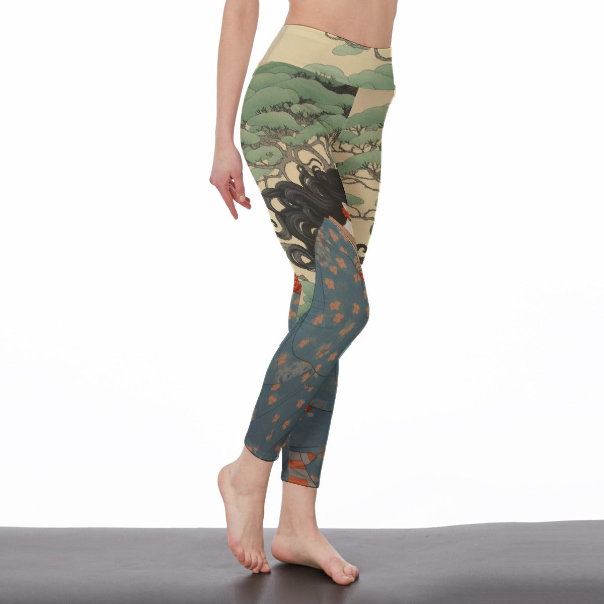 All-Over Print Women's High Waist Leggings | Side Stitch Closure