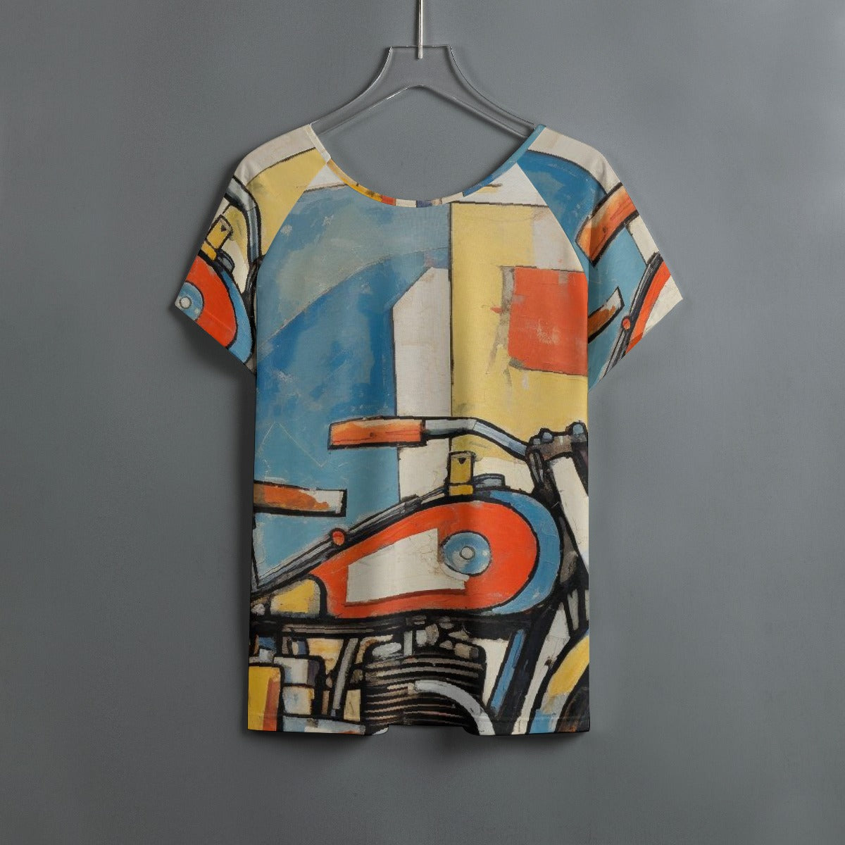 All-Over Print Women's Round Neck T-shirt With Raglan Sleeve