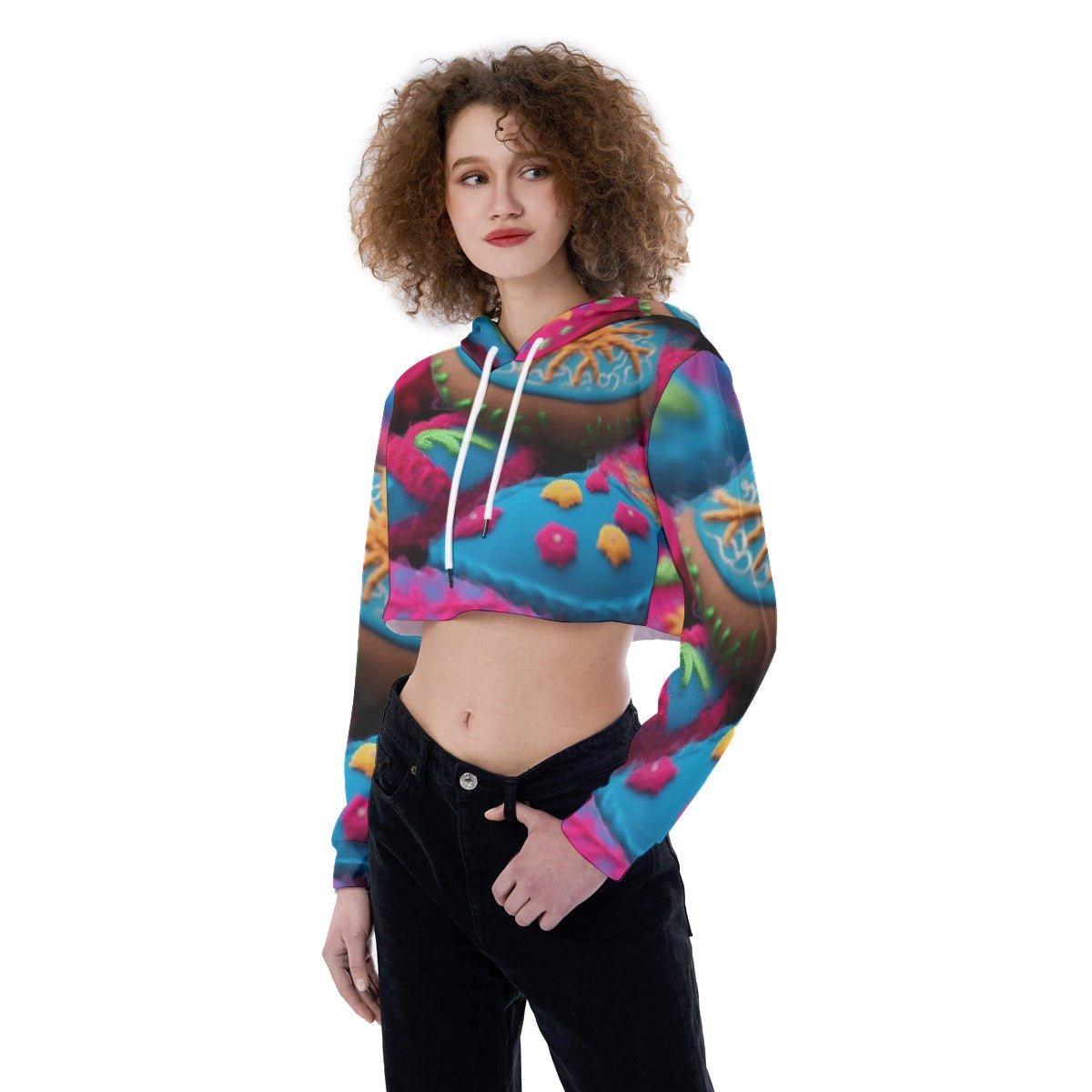 All-Over Print Women's Crop Top Hoodie