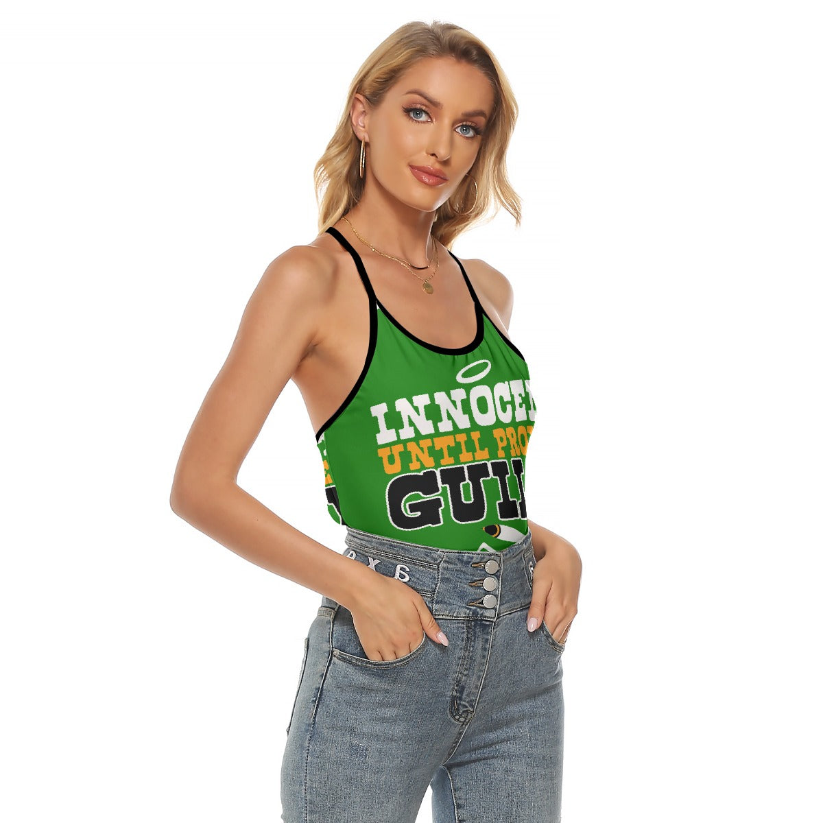 All-Over Print Women's Criss-Cross Open Back Tank Top