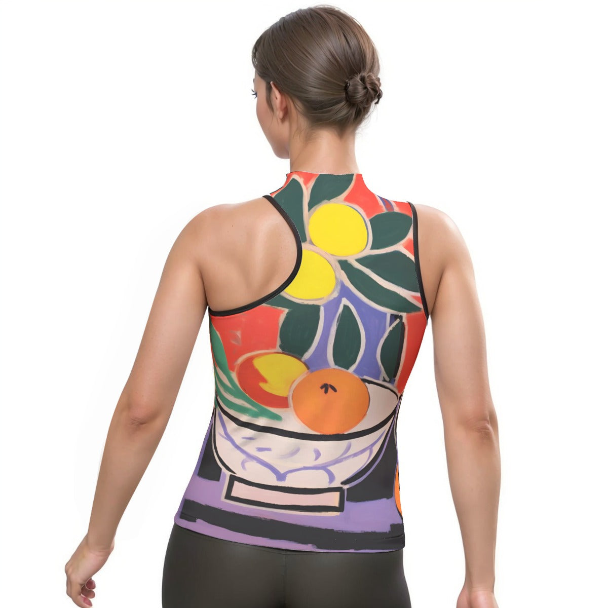 All-Over Print Women's Halter Sleeveless Asymmetrical Tank Top