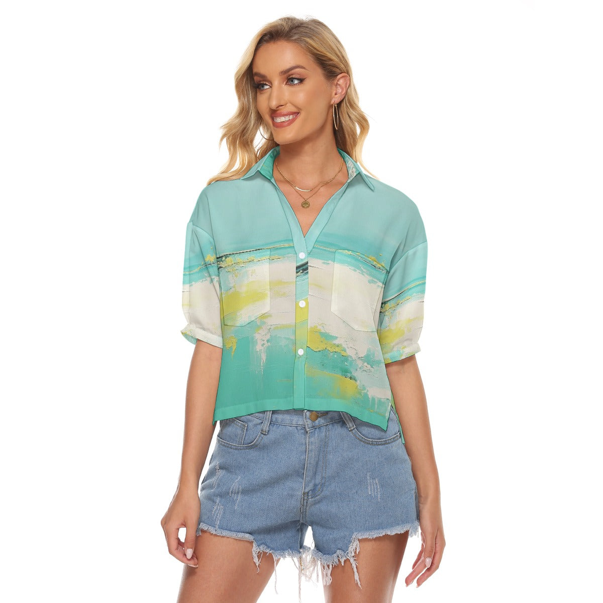 All-Over Print Women's V-neck Shirts