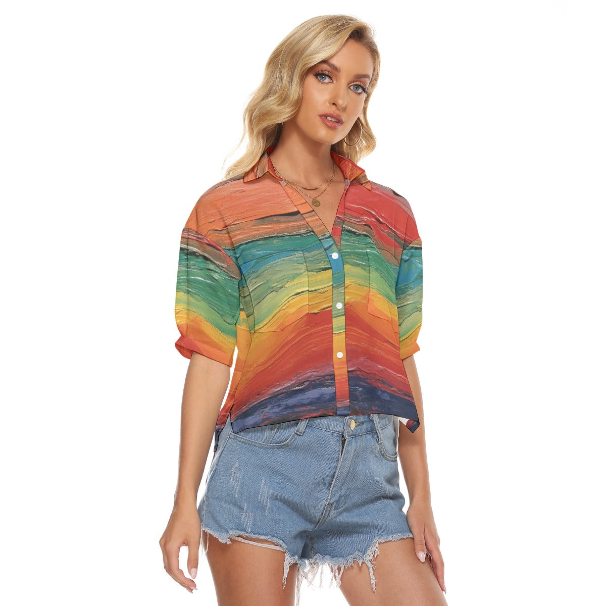 All-Over Print Women's V-neck Shirts