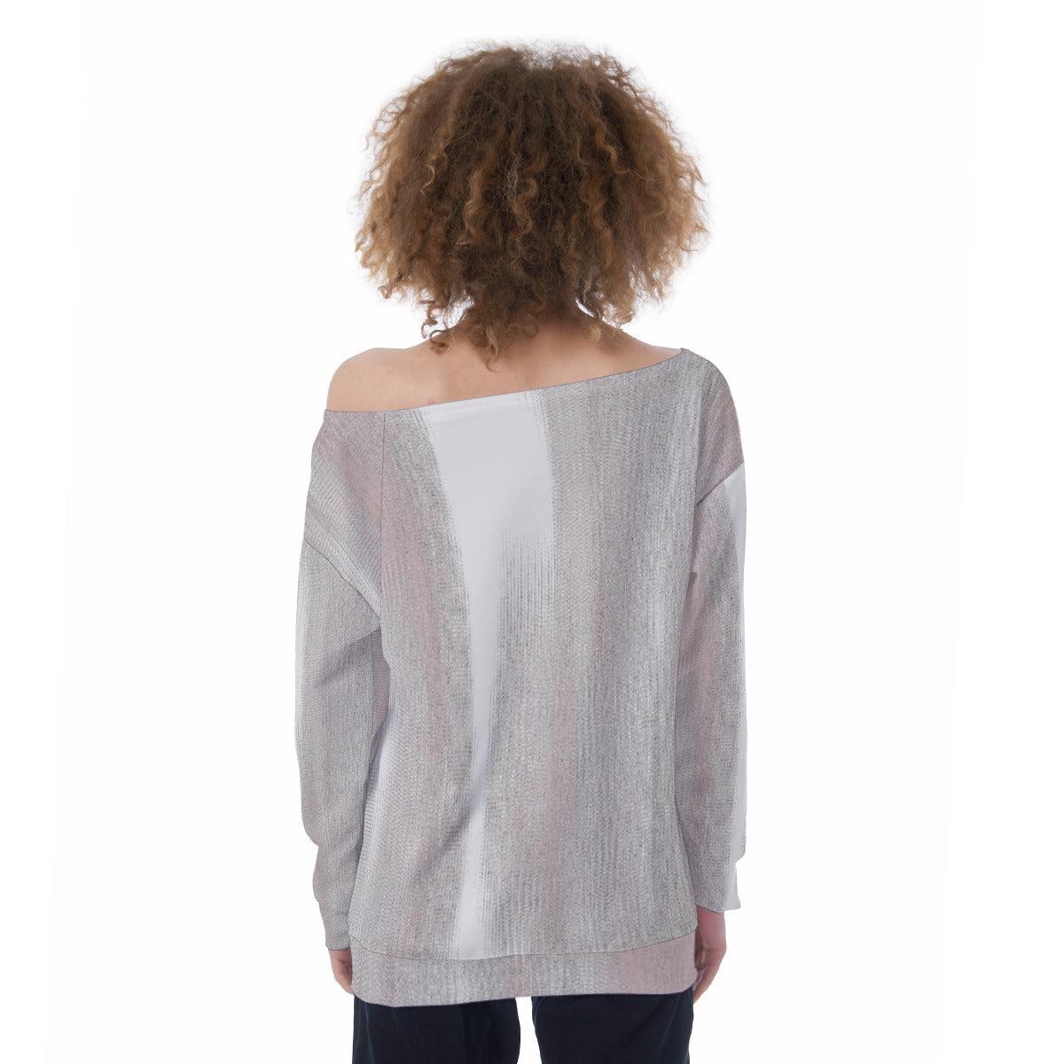 All-Over Print Oversized Women's Off-Shoulder Sweatshirt