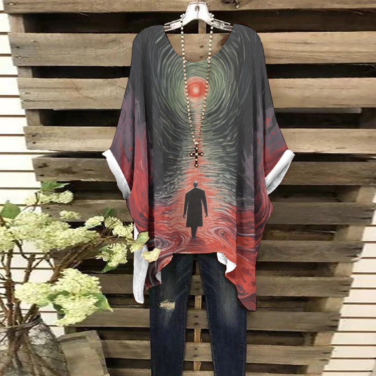 All-Over Print Women's Bat Sleeve Shirt