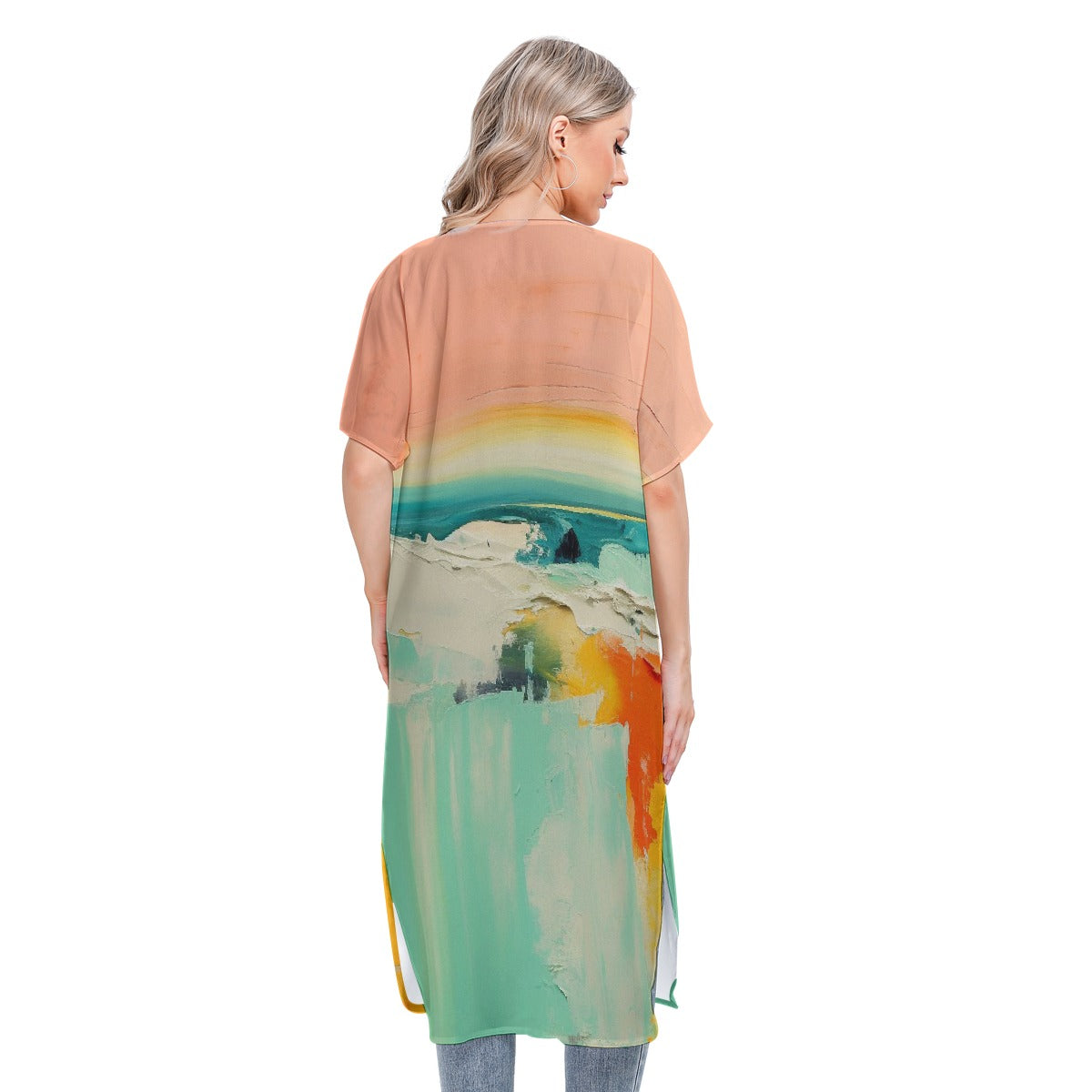 All-Over Print Women's Short Sleeve Cardigan