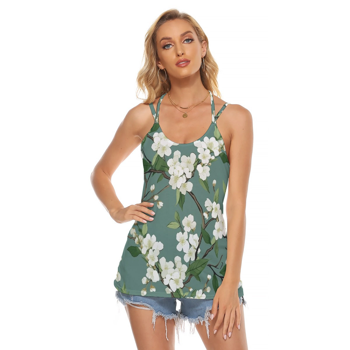 All-Over Print Women's Halter Top With Backless