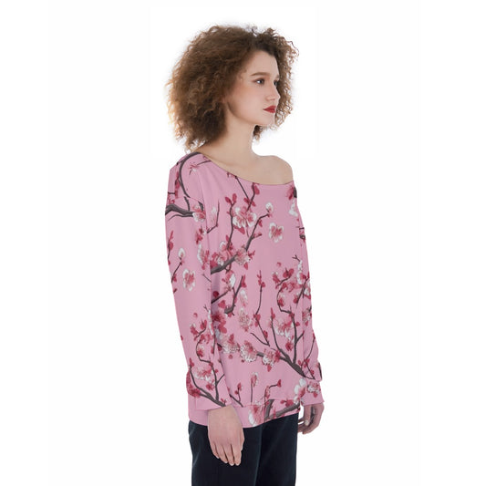 All-Over Print Oversized Women's Off-Shoulder Sweatshirt