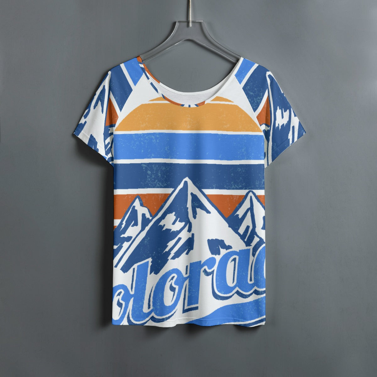 All-Over Print Women's Round Neck T-shirt With Raglan Sleeve