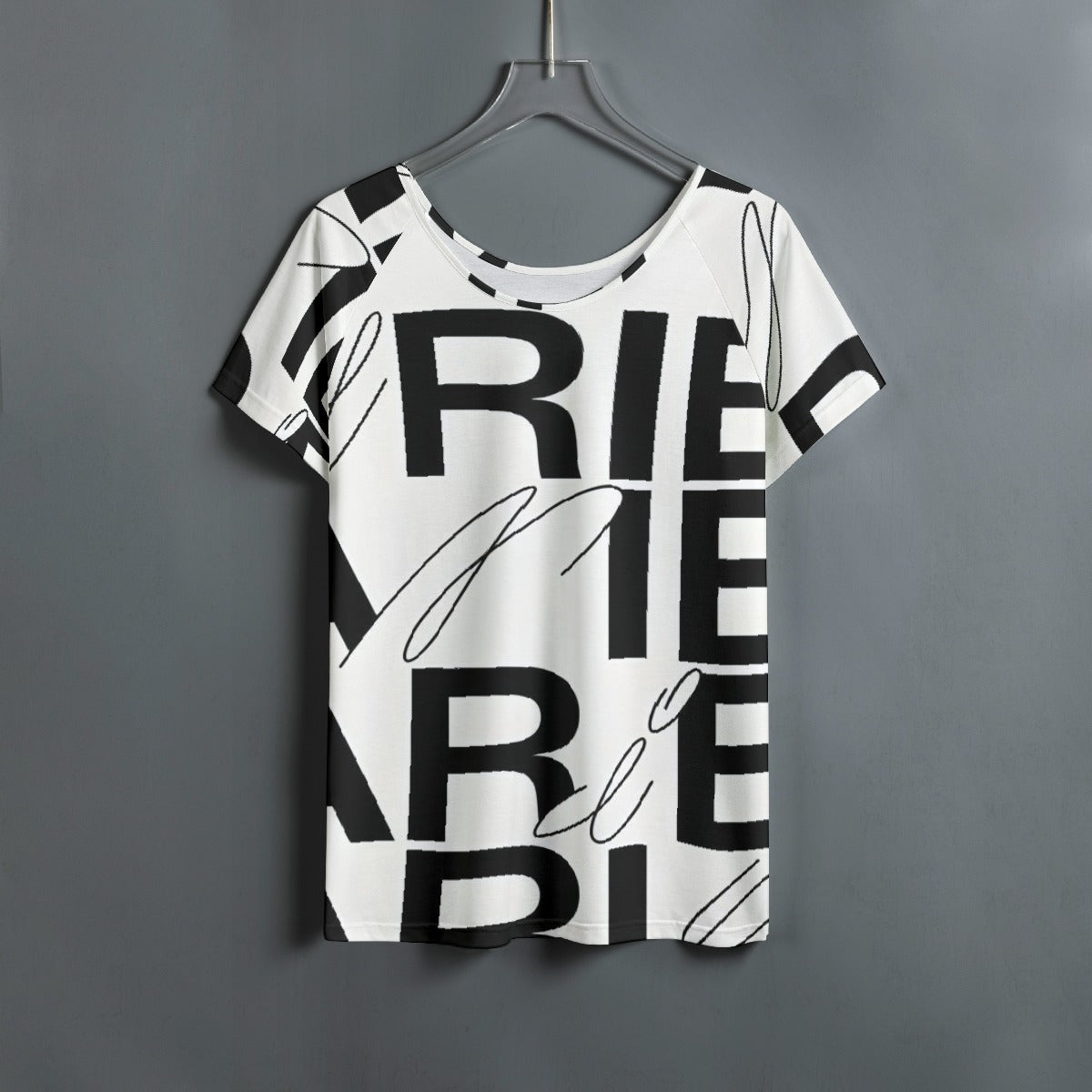 All-Over Print Women's Round Neck T-shirt With Raglan Sleeve