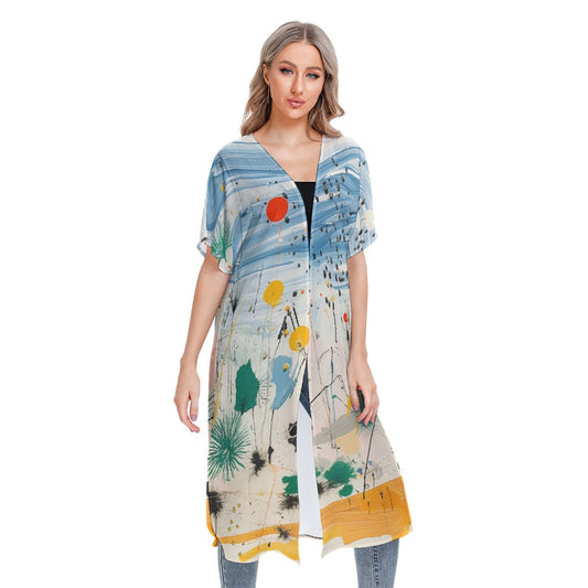 All-Over Print Women's Short Sleeve Cardigan