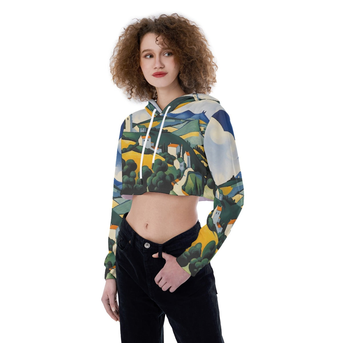 All-Over Print Women's Crop Top Hoodie